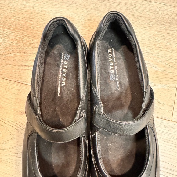 Aravon Comfort by New Balance Black Leather Womens 11 Mary Jane Strap Shoes - Picture 3 of 8